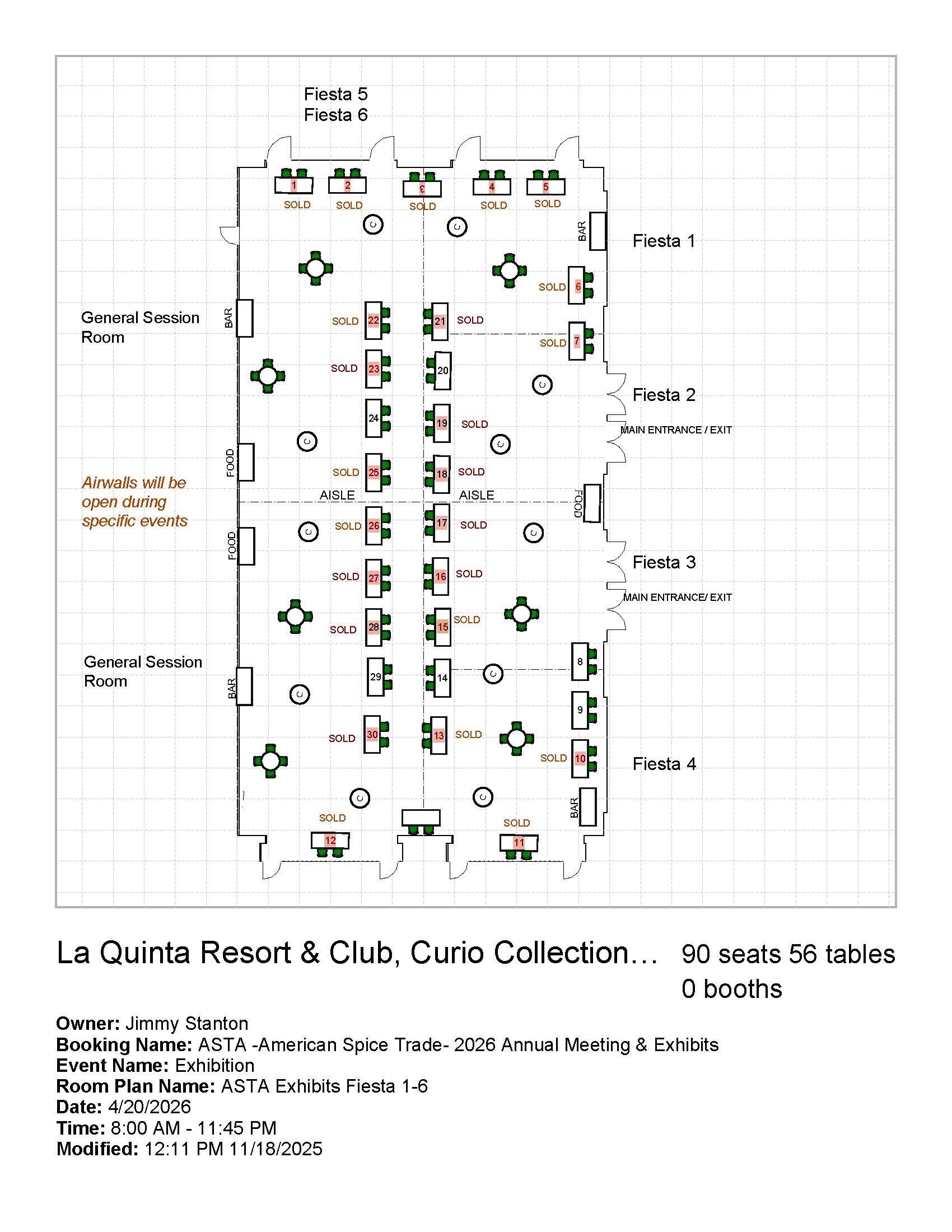 ASTA Exhibits Fiesta 1 6 Floorplan 0318