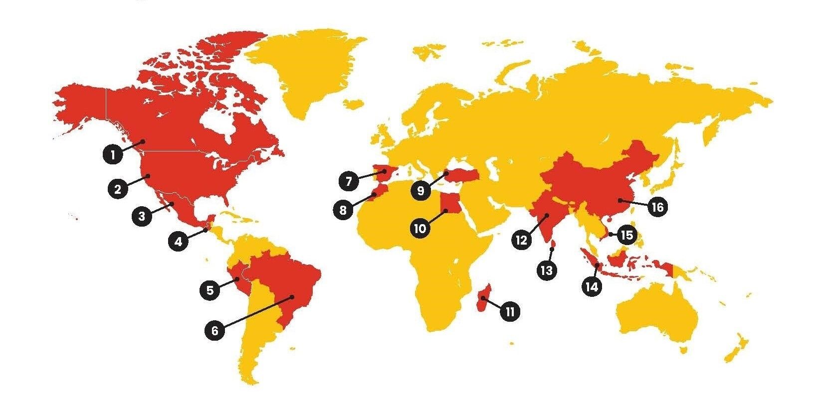 Map of spice countries