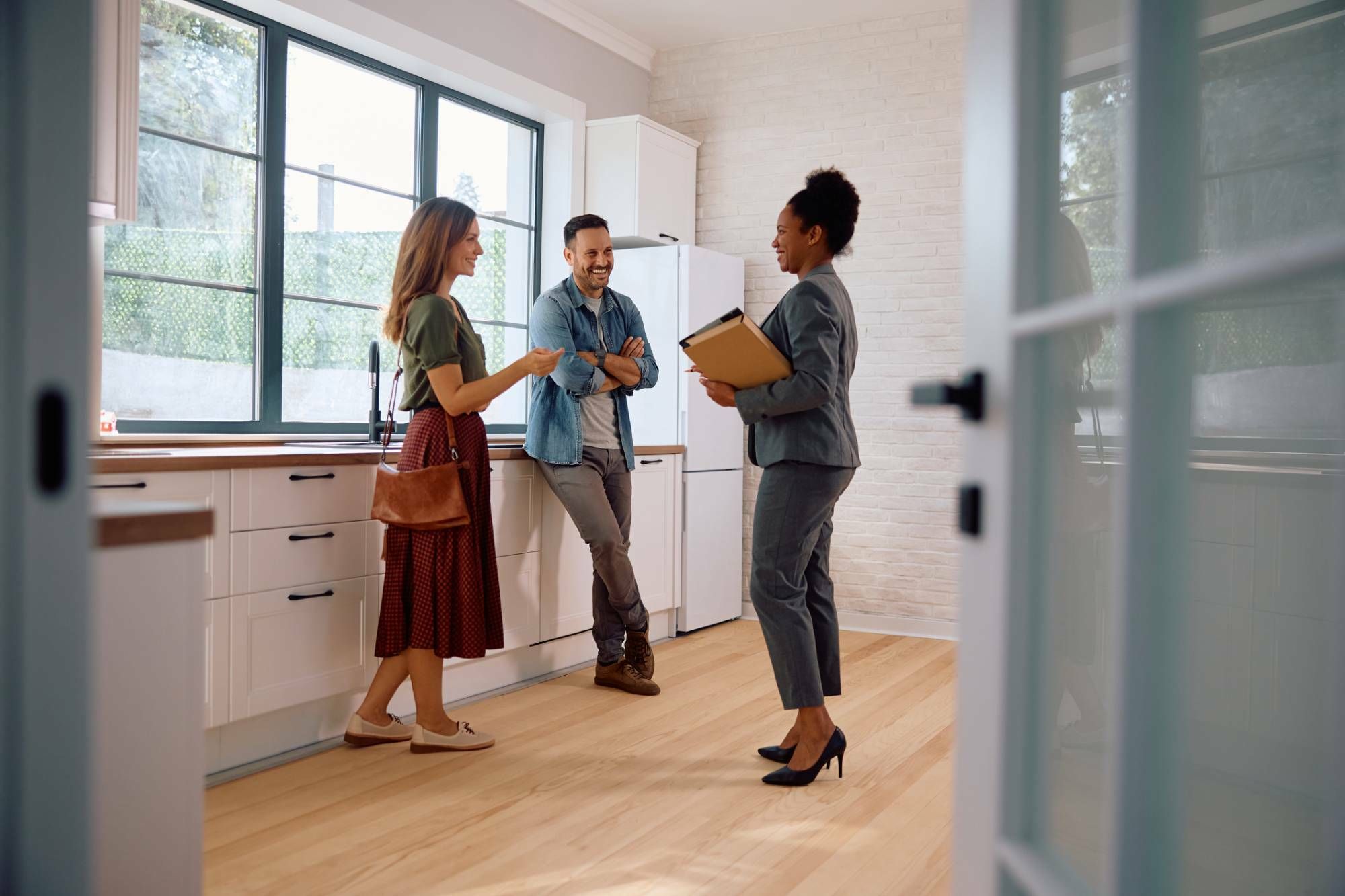 Agent helping clients prepare for closing