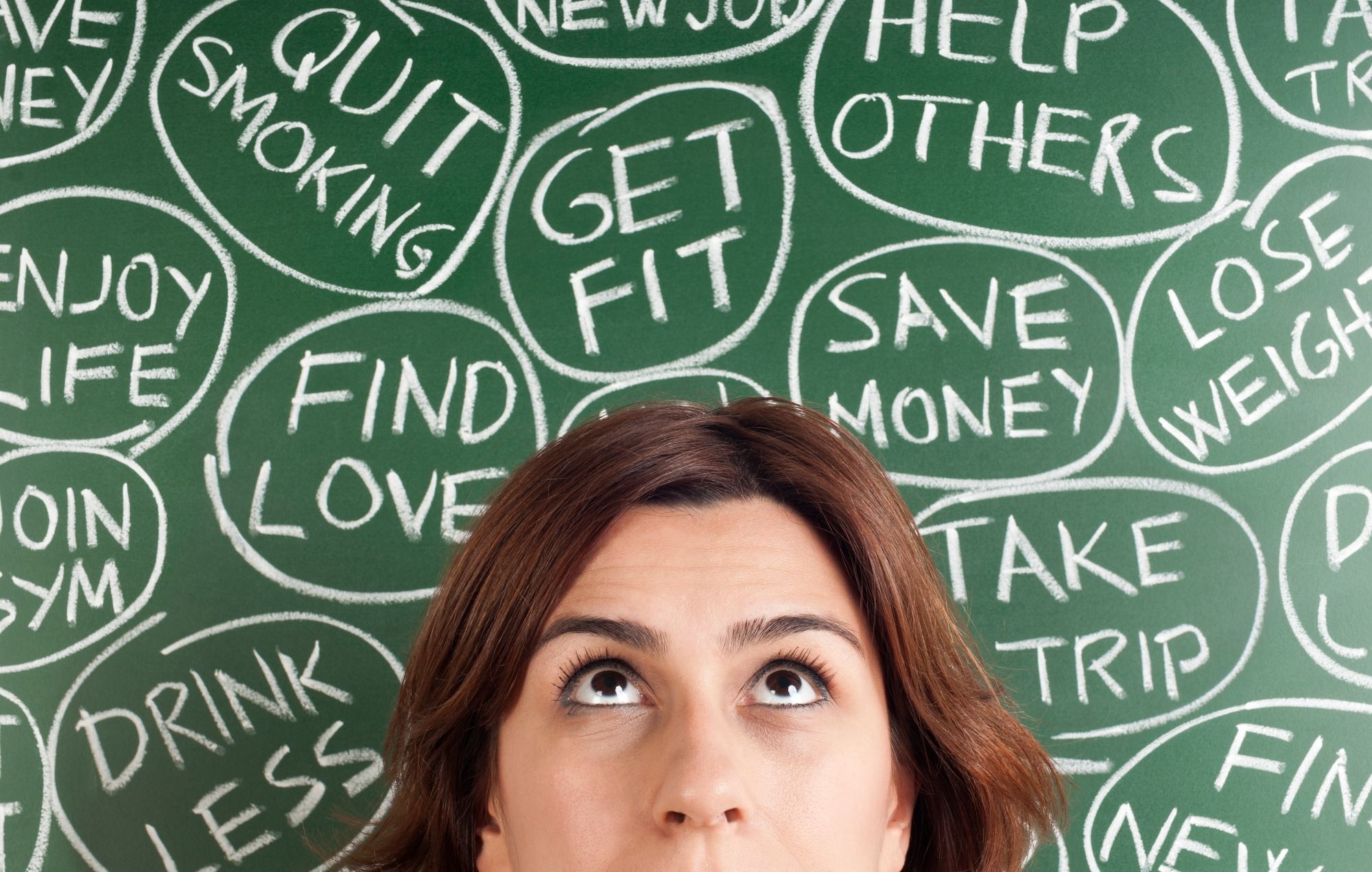 woman thinking about different healthy resolutions to make in 2021