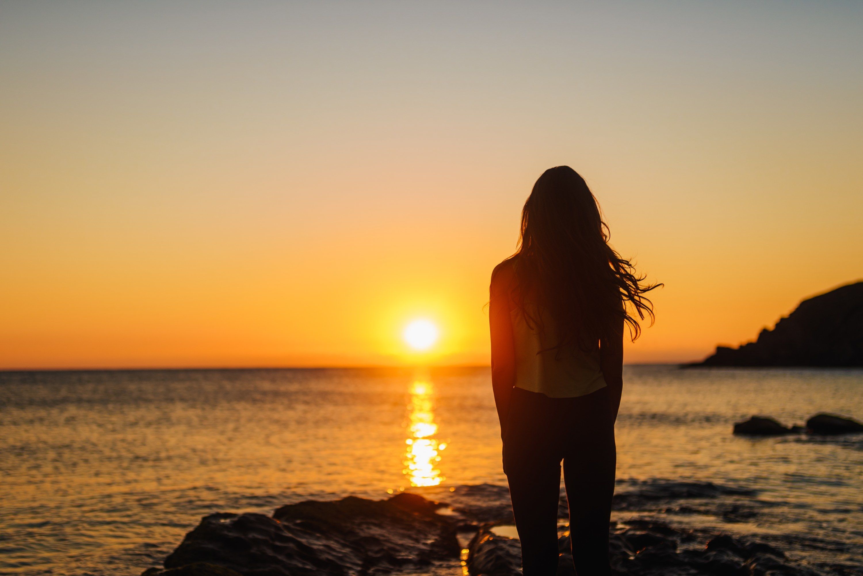 Calm person recovered from panic attack