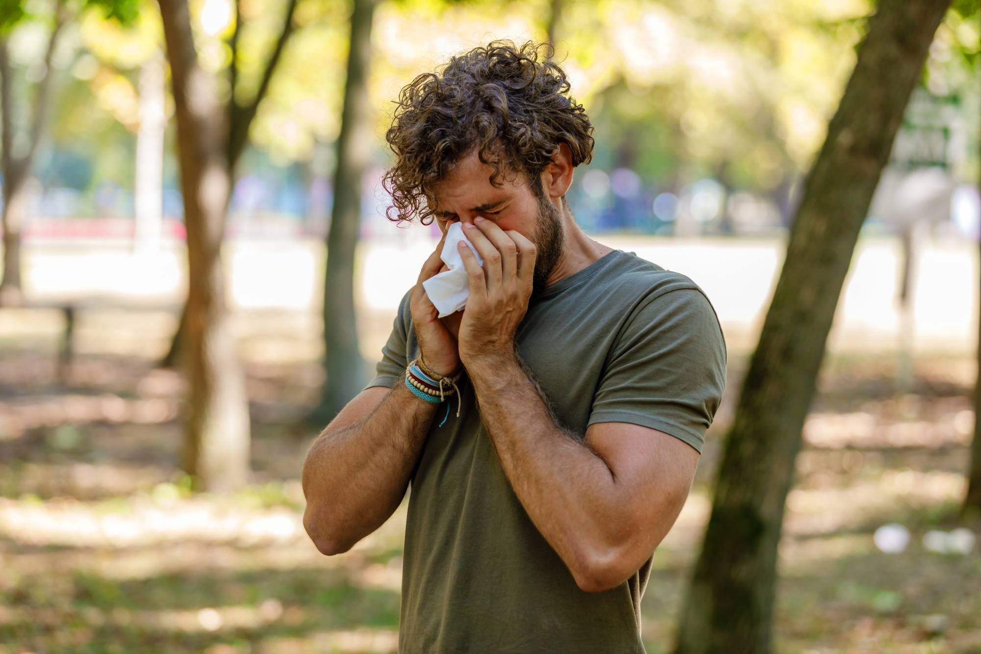Man with seasonal fall allergies in birmingham