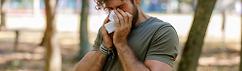 Man with seasonal fall allergies in birmingham