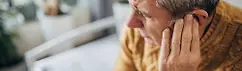 Adult man with an ear infection
