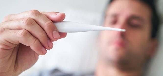 Man with a fever in birmingham