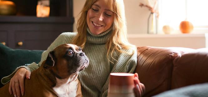 Woman prepared for flu season in alabama with her dog