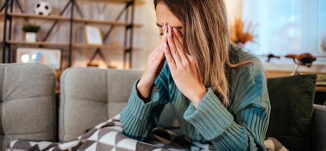 Woman who has a sinus infection