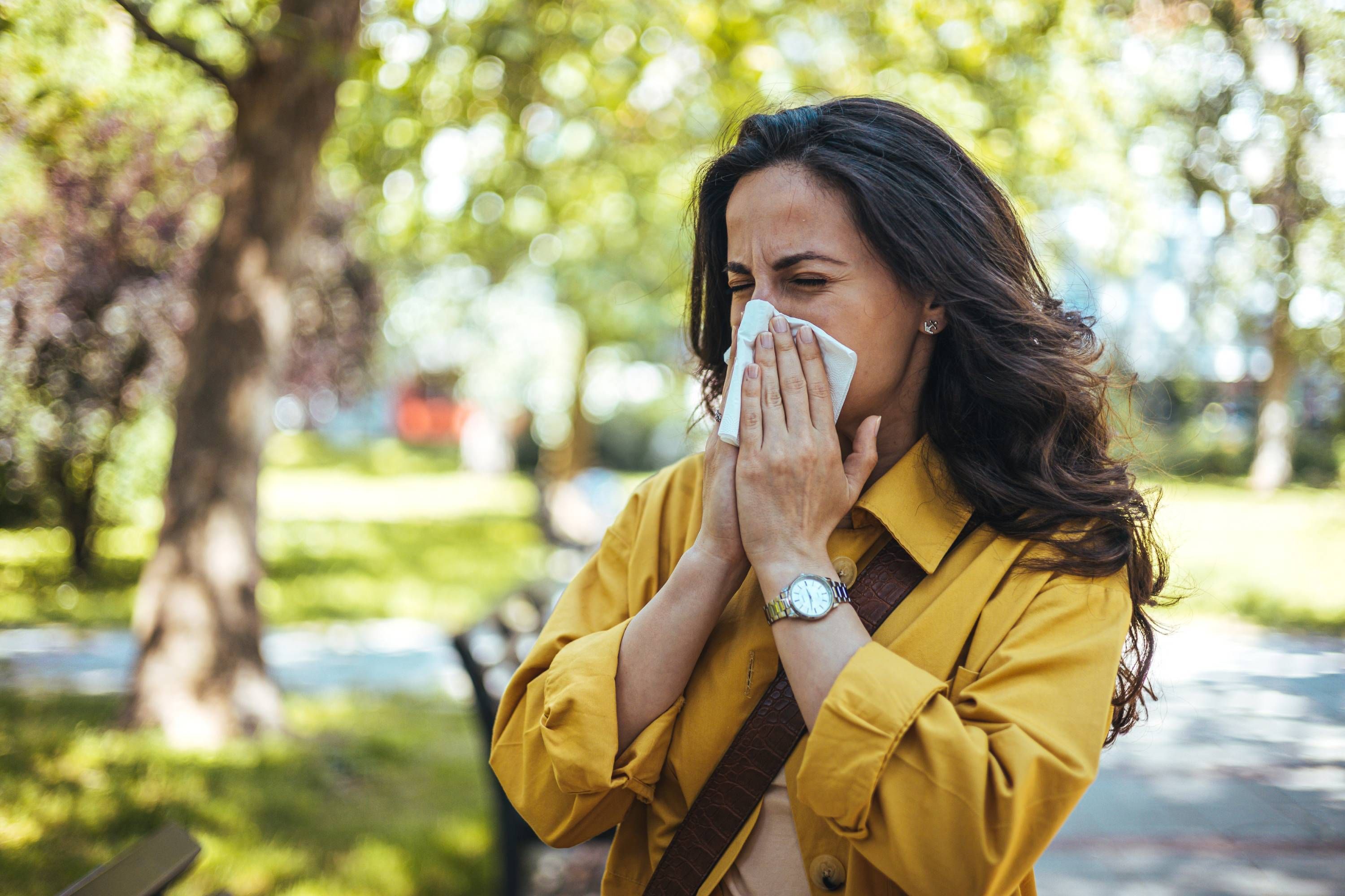 Woman with seasonal allergies or a cold in birmingham