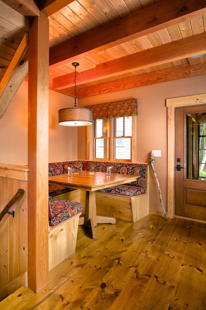 Built-in dining banquette and game table