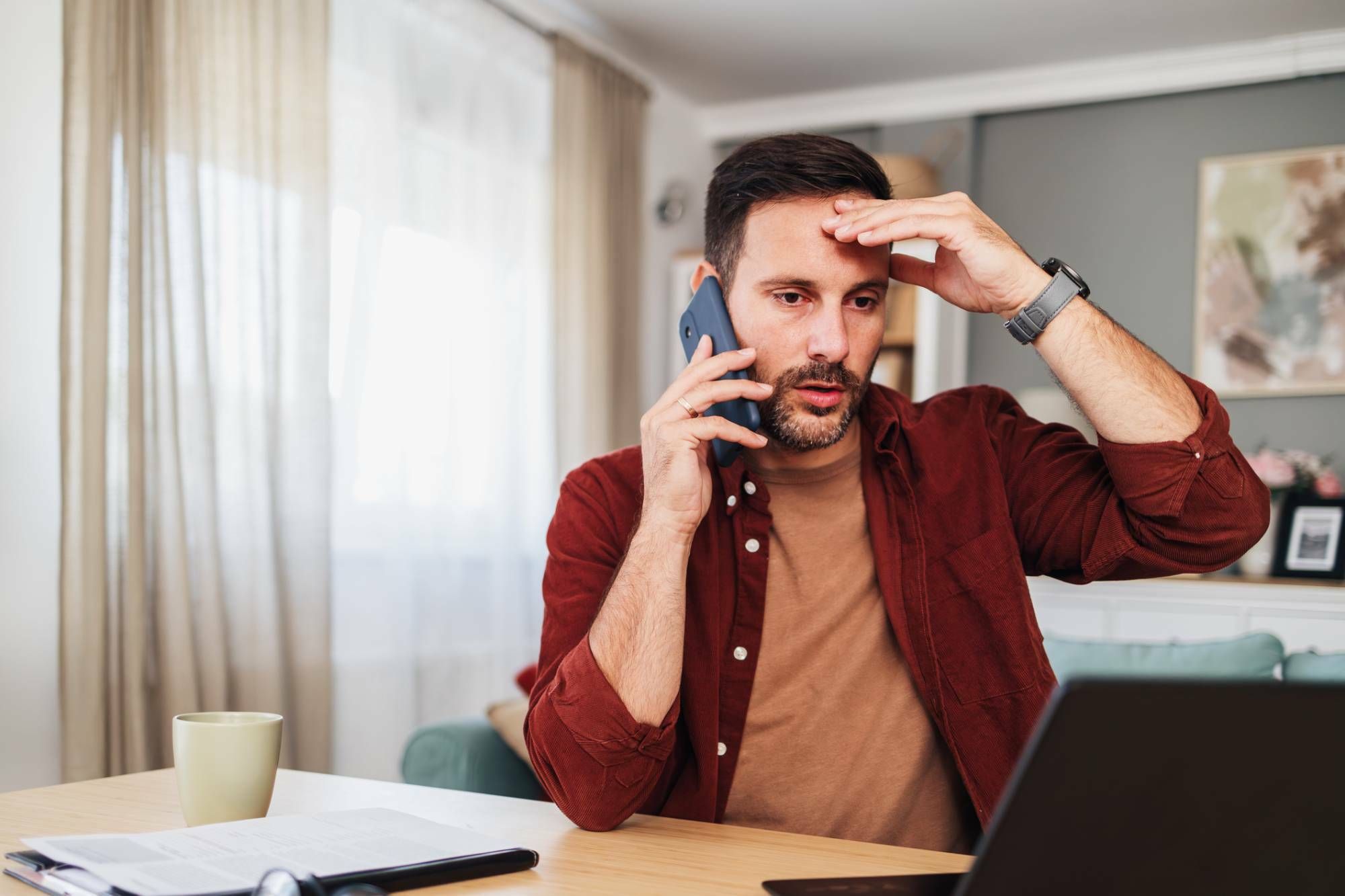 Man with concerns for his real estate agent