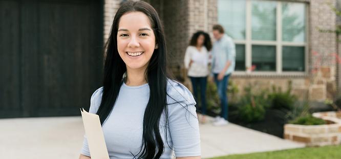 Realtor with happy clients