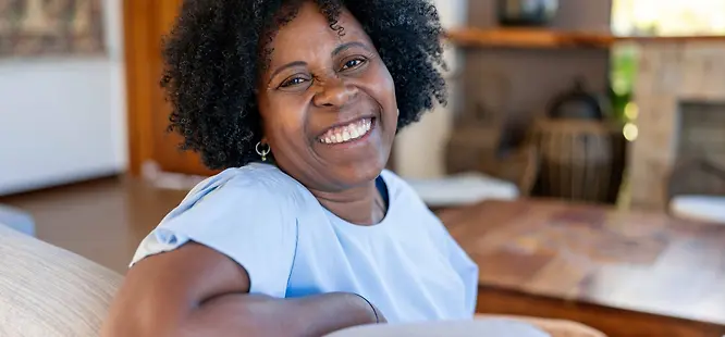 Smiling client after low stress closing