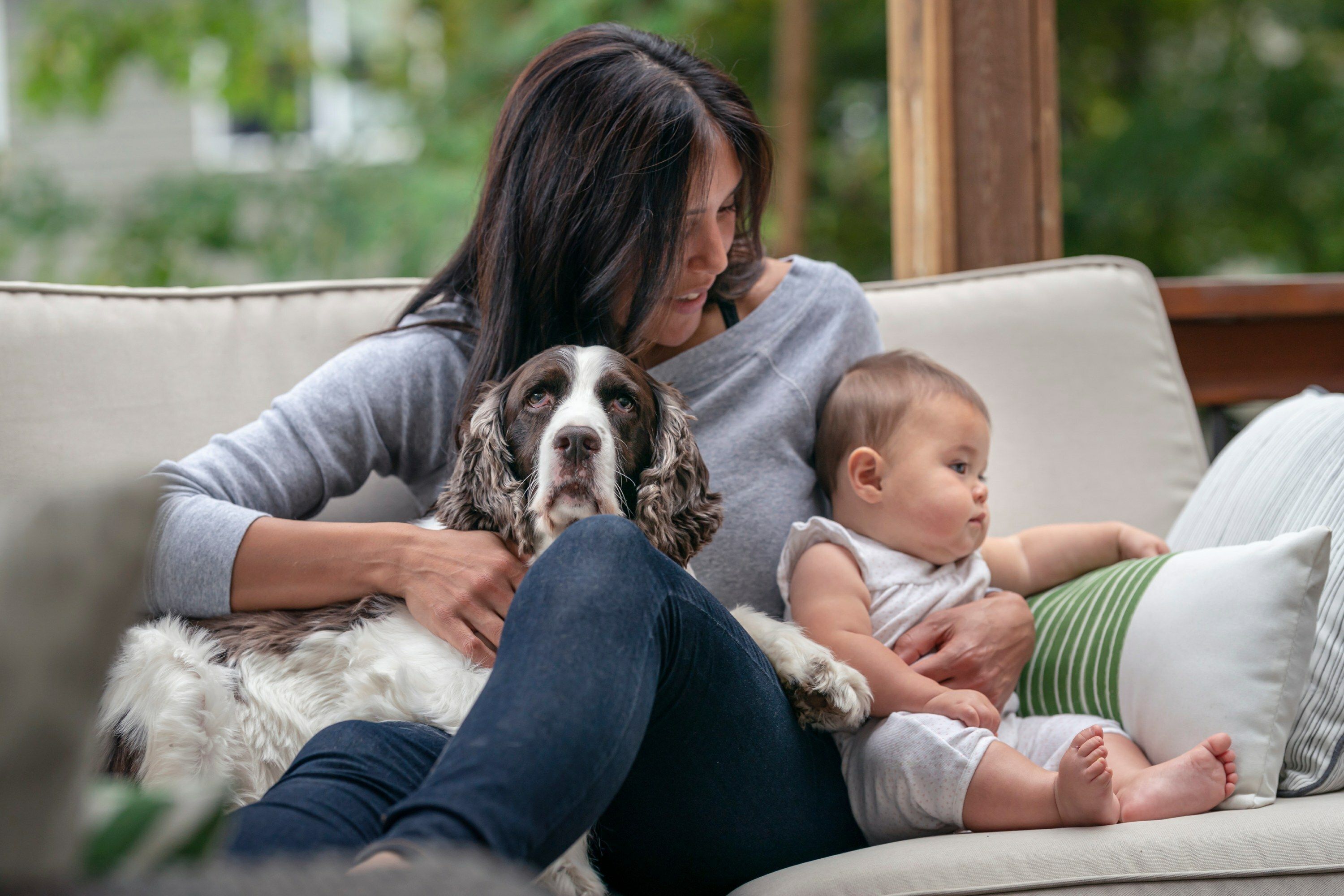 Woman at home enjoying property